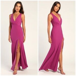 lulus NWT magenta for the romance maxi dress Size XL
